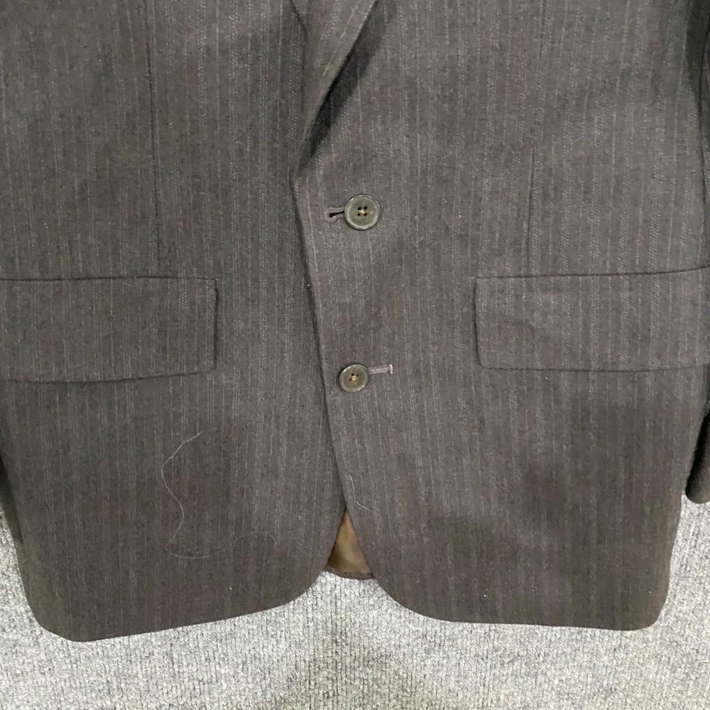 80s Christian Dior Monsieur Suit Jacket Mens 38 Gray Pinstripe Striped - Picture 8 of 16